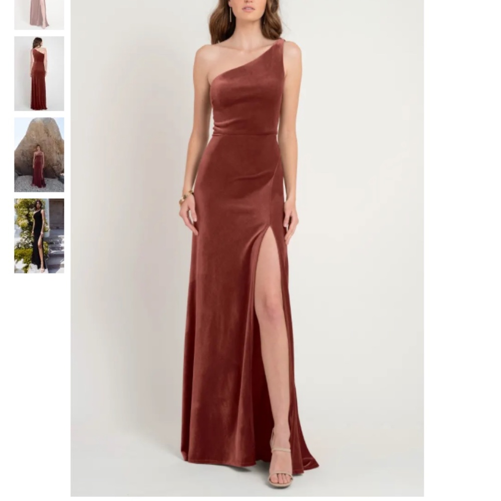 Jenny Yoo Bridesmaids Dress - Cybill - English Rose - Velvet Size 2